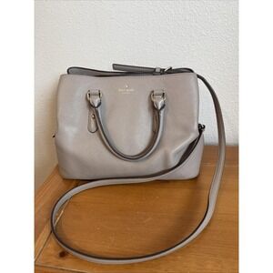 Kate Spade Larchmont Ave Evangelie Satchel Pebbled Leather Gray with Strap